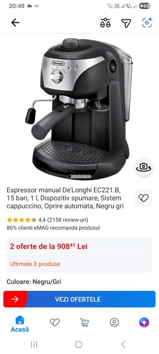 Espresor DeLonghi ca nou Anglia
