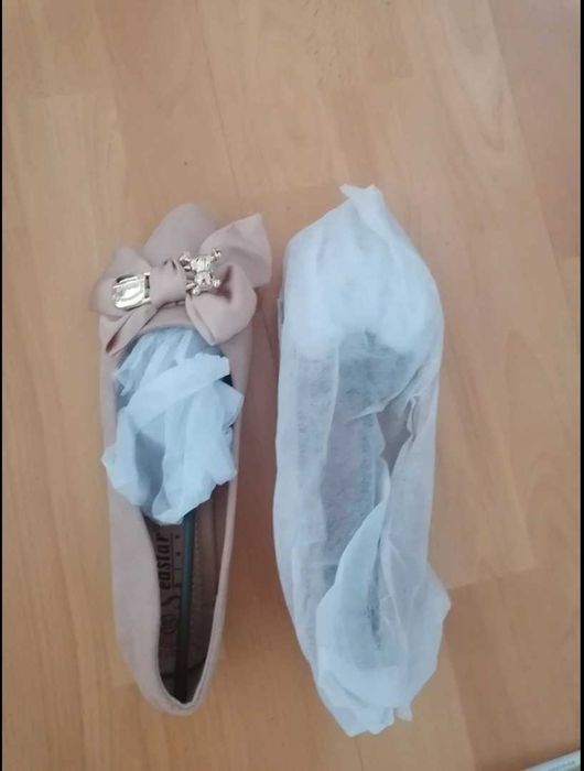 Balerini crem, noi, mărime 39