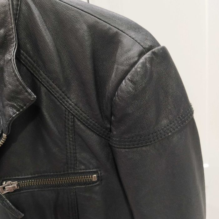 Дамско кожено яке, черно, естествена кожа, размер S - М