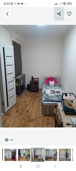 Продается. 1 сот. 3 комнаты паркентский.  50500 уе