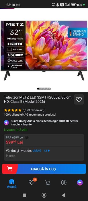 Vând televizor nou !