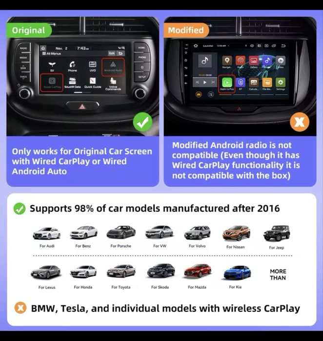 Adaptor CarPlay conectare rapida