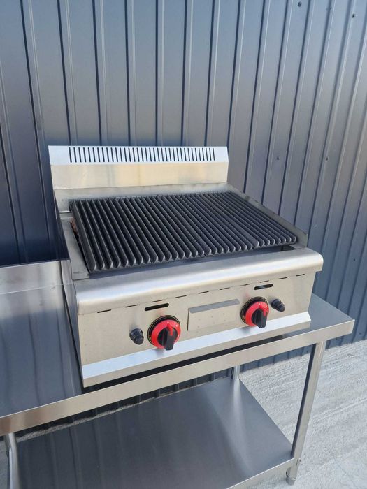 Plita cu Roca Vulcanica si Grill din fonta,5 kg de roca inclusa,GazGPL