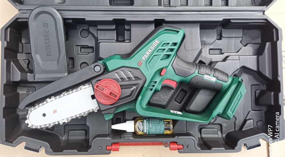 Parkside mini drujba electrica pe baterie 20V 2A 4A 8A ferastrau lant