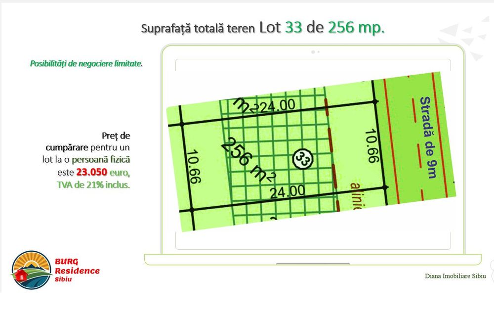 Vând teren pentru casă  în intravilan în Sibiu, str Viile Sibiului.