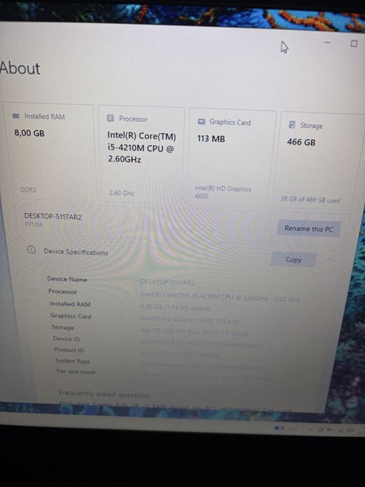 Asus pro p571ja ssd 500gb
