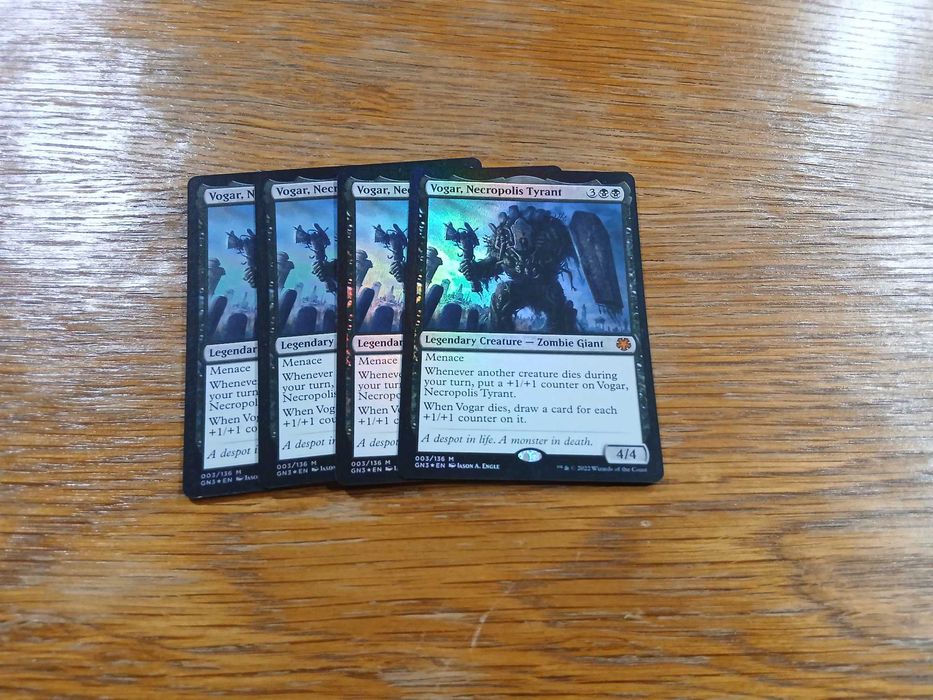 set 4 carti joc Vogar, Necropolis Tyrant (GN3) pt Magic The Gathering