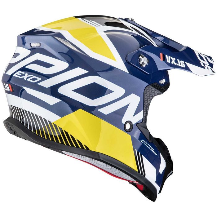 Мотокрос Каска SCORPION VX-16 EVO AIR ANALOG White/Blue/Yellow