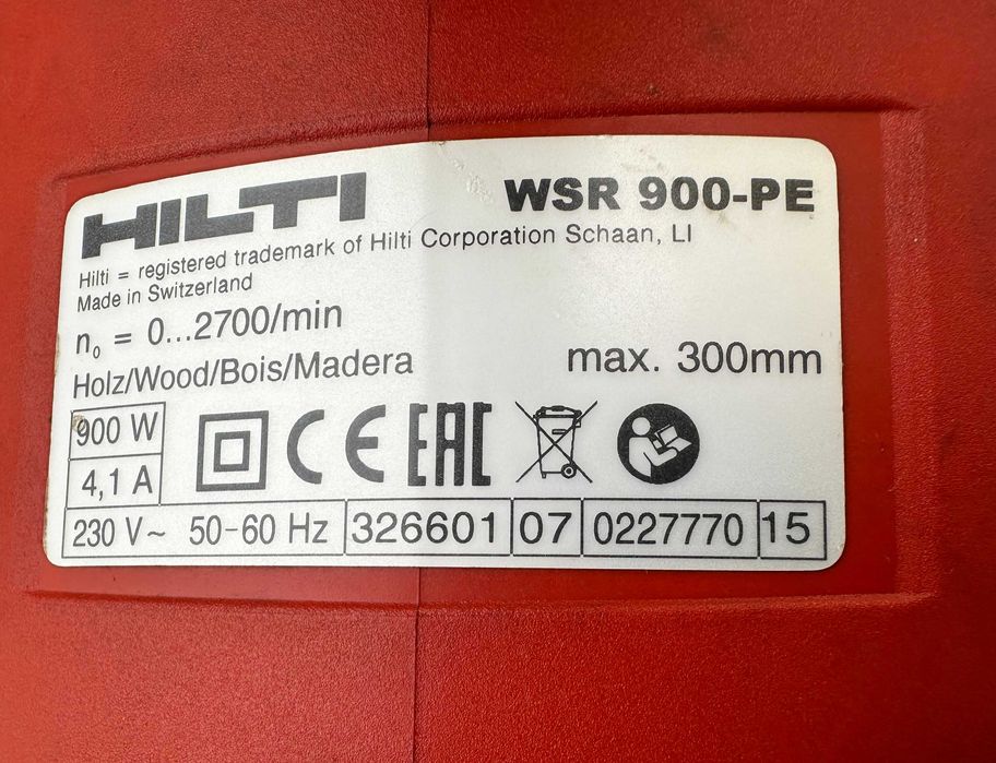 Hilti WSR 900-PE - Електрически саблен трион с обороти!