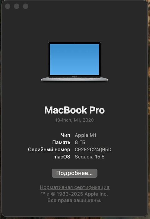 MacBook Pro 2020 M1 | 8GB RAM | 256GB SSD | 91% batareya