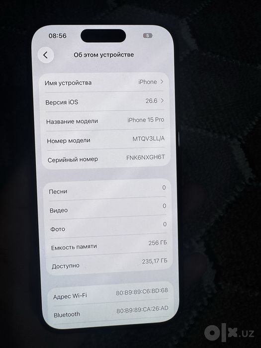 Iphone 15 pro 256gb esim srochna sotiladi