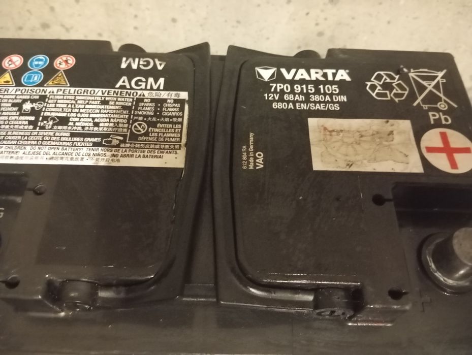 Baterie auto Volkswagen 70 amperi Agm Start Stop import Germania stare perfecta