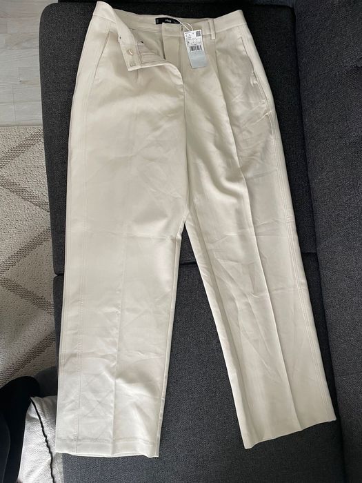 Mango дамски панталони бежов цвят