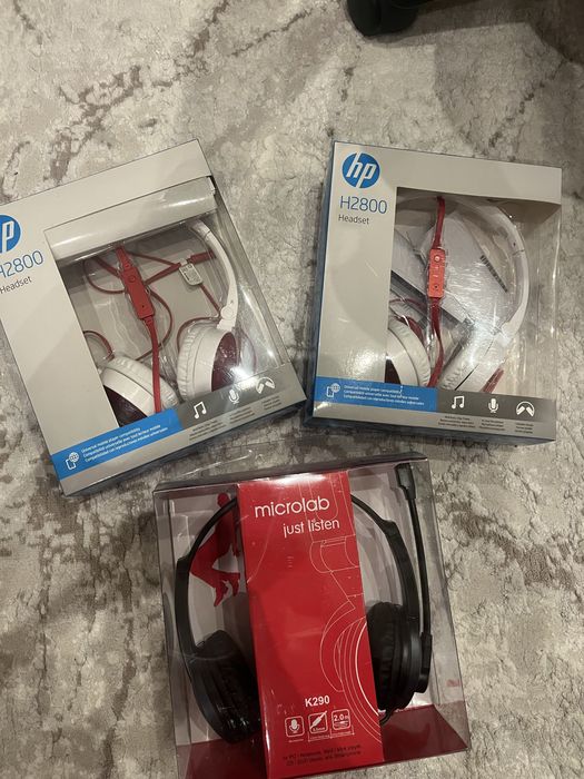 Проводные наушники Microlab и Hp