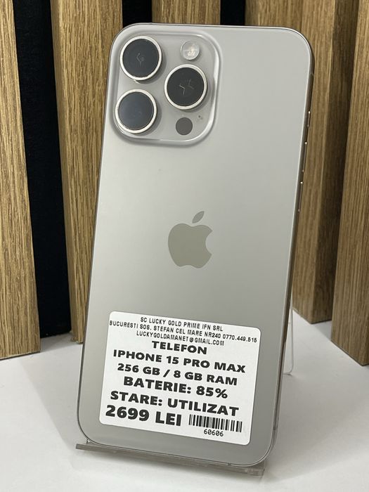 Iphone 15 Pro Max 256Gb 85% baterie Garantie / Factura #60606