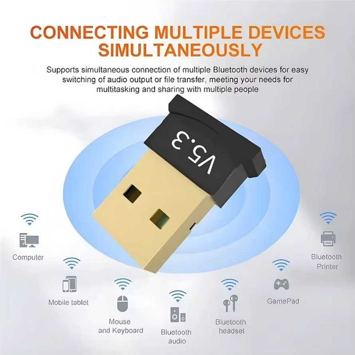 Bluetooth v5.3 адаптер, подключение Bluetooth устройств. Доставка.