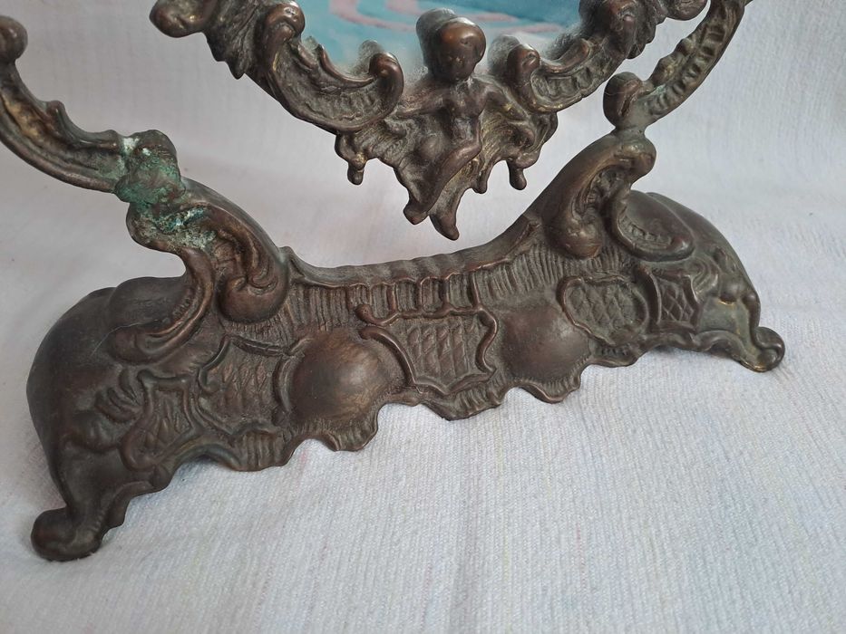 oglinda rama din bronz inaltime 45 cm