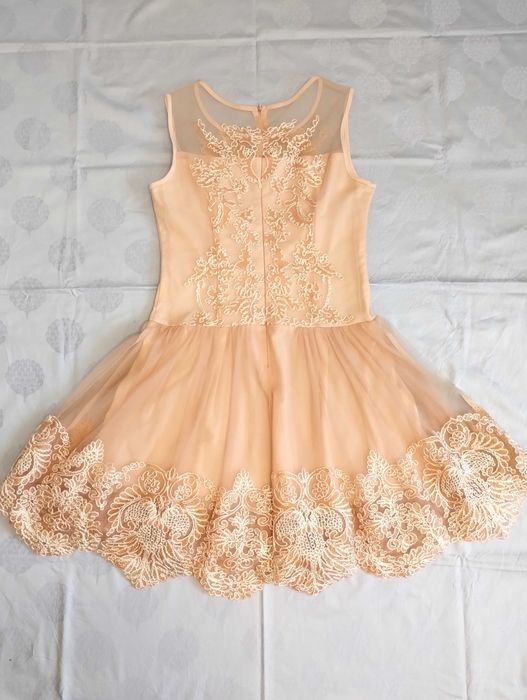 Rochie Nude-roz pal ocazie Brodată