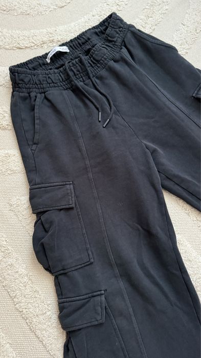 Pantaloni crac larg trening talie inalta