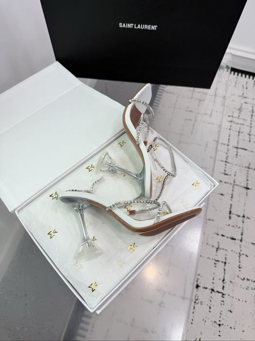 Pantofi Amina Muaddi piele naturala pe comanda