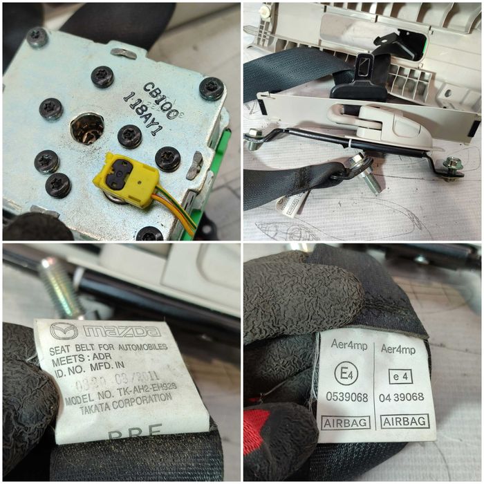 Centură de siguranță față dreapta Mazda 6 (GH / GL) 2007-2018 2012 2.2 D 120kW Cod OEM: GS1D6819, 1052234, 1052233 (5G3)