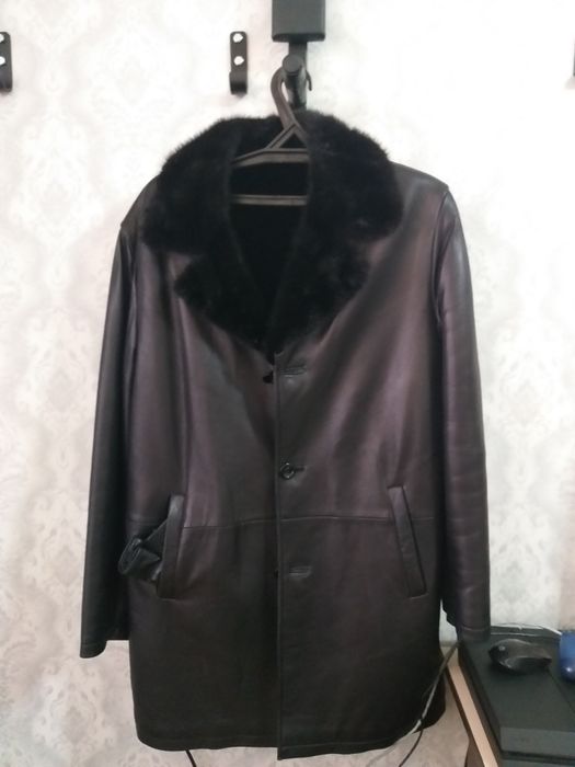 Кожаное пальто цигейк