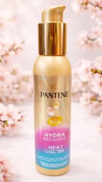 (5бр)Крем Pantene Pro-V Hydration Recharge Heat & Glow, С термозащита, Без изплакване, за мека и блестяща коса, 135 мл