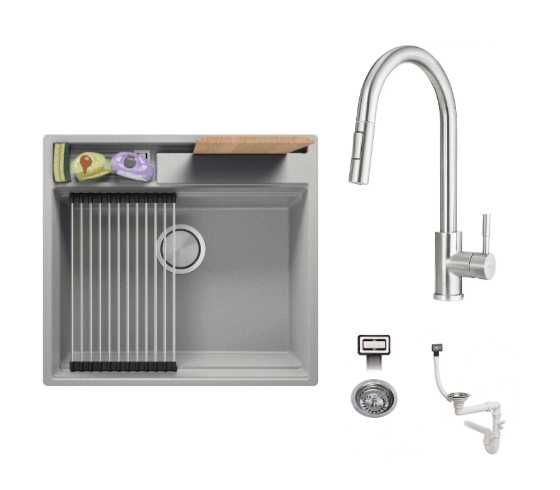 К-т Мивка+Смесител+Сифон Цветове Кухненска Мивка от гранит модел Осло