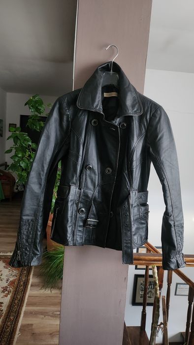 Jacheta dama piele tip biker