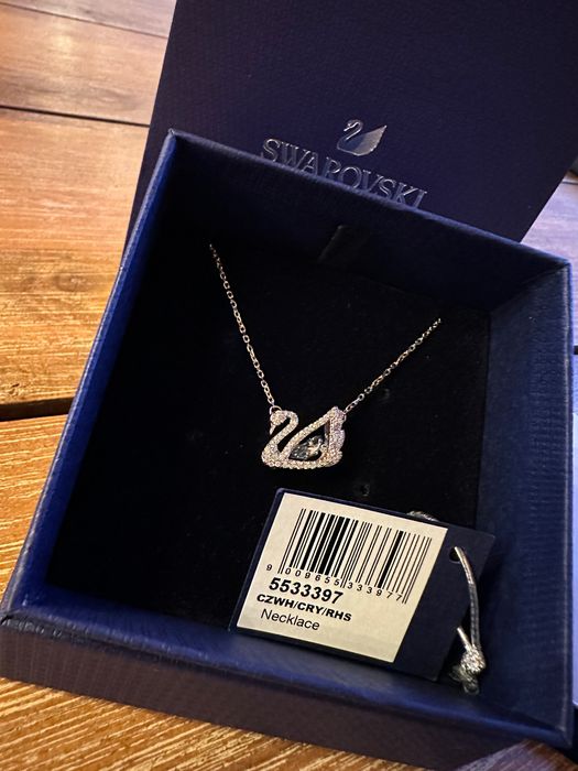 Колие лебед на Сваровски - Swarovski син камък