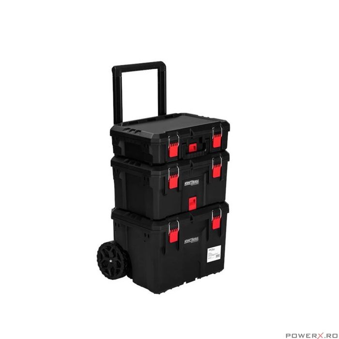 Carucior reglabil cu roti pentru transport, 3 sertare depozitare,