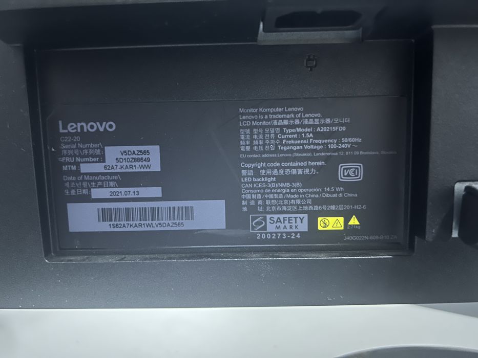 Монитор lenovo 22 дюйма