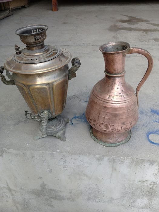 qadimiy mis koʻza va samovor sotiladi antikvar