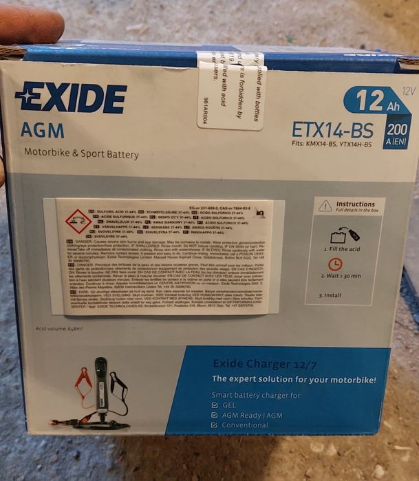 Продам аккумулятор EXIDE ETX14-BS 12Ah