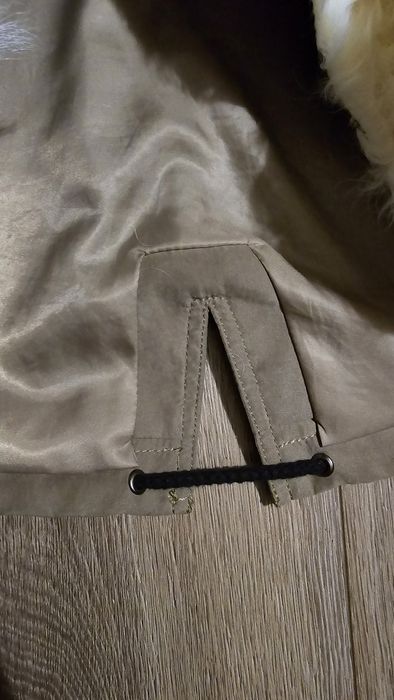 парка с естествена кожа астрагон