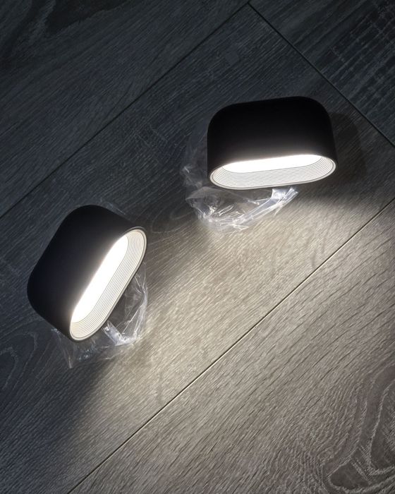 Set 2 aplice LED Amouhom B02 Black – control tactil & telecomandă