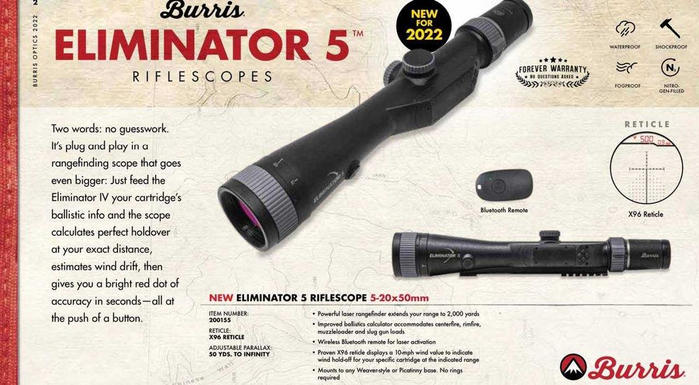 Опт. прицел BURRIS ELIMINATOR V 5-20x50 (с дальномером и бал.калькуля)