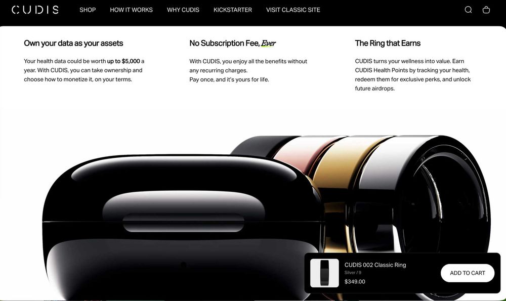 Vand Inel Smartring Fitness Cudis Model 002, Silver Wearable