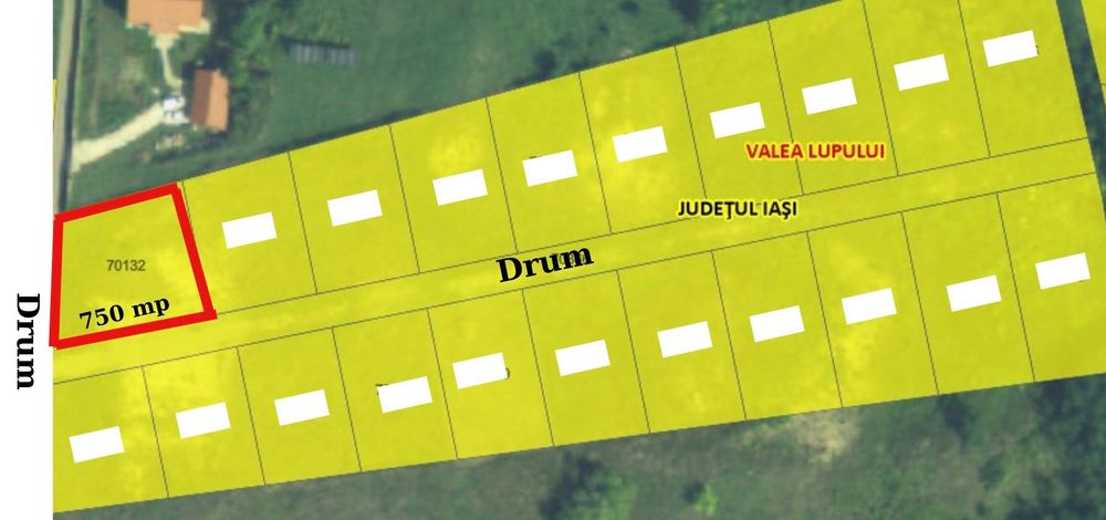 Teren de vânzare intravilan Valea Lupului 750 mp