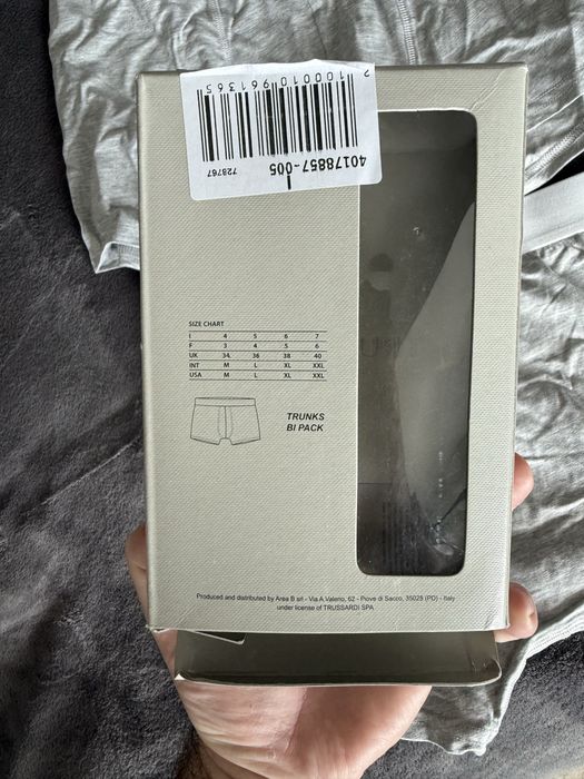 Trussardi set 2 boxeri gri cu banda alba marimea L noi originali