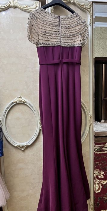 Вечерний платье производство турция Фуксия цвет сваровские камни С М