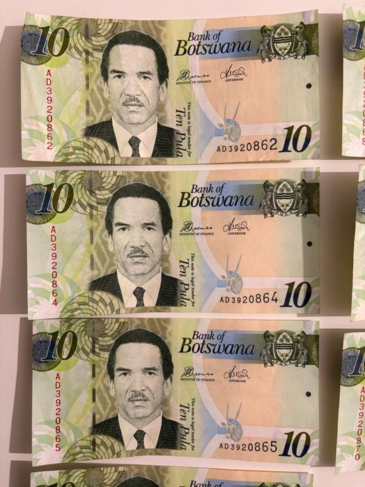 Bancnota din Botswana "Ten Pula"
