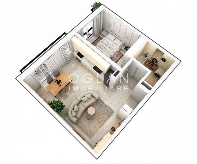 Apartament modern 2 camere cu balcon – Comision 0%