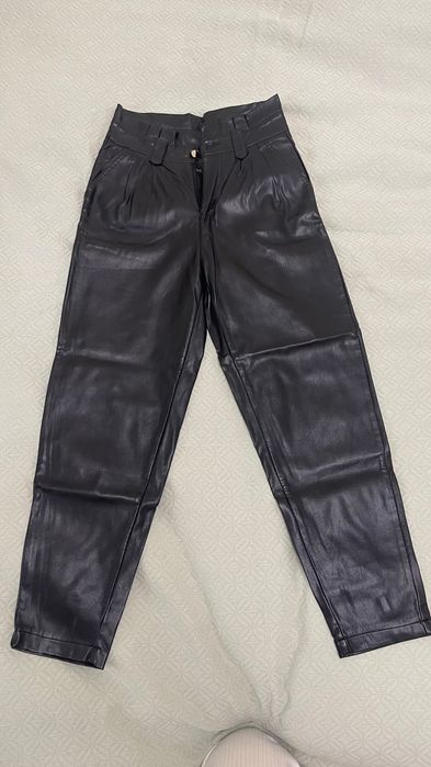 Кожаные брюки почти новые