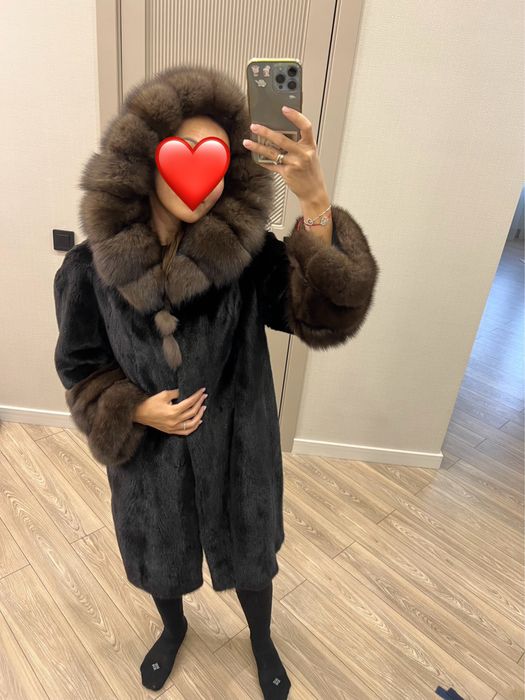 Норковая шуба с соболем