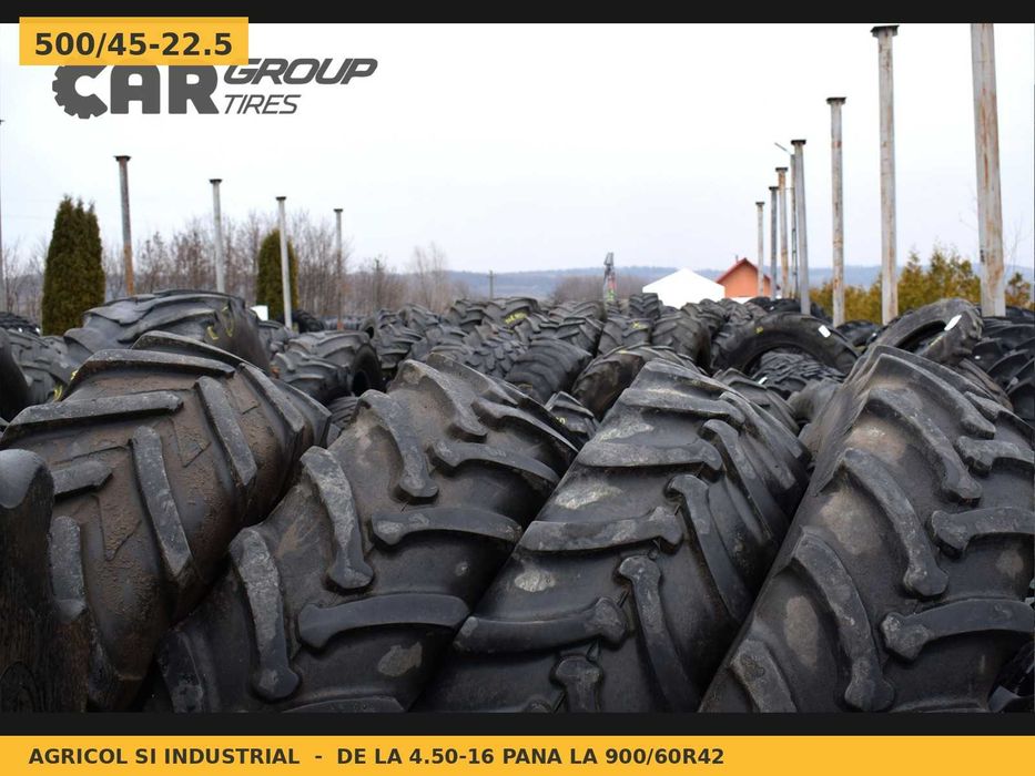 Anvelope Cauciucuri 500/45-22.5 500 45 22.5 50045225 500 45-22.5 Bkt Tractor Utilaje Agricole Diagonal SH Second Hand ANVELOPE Garantie 1 An Factura