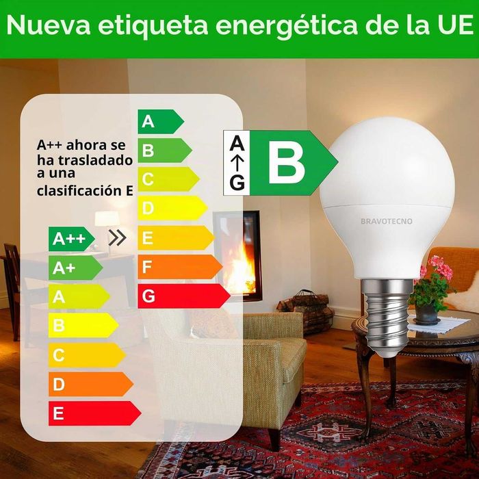 LED крушка E14, енергиен клас B, LED E14 студено бяла 6500K, 2.5W 470LM G45, еквивалентна на 40W