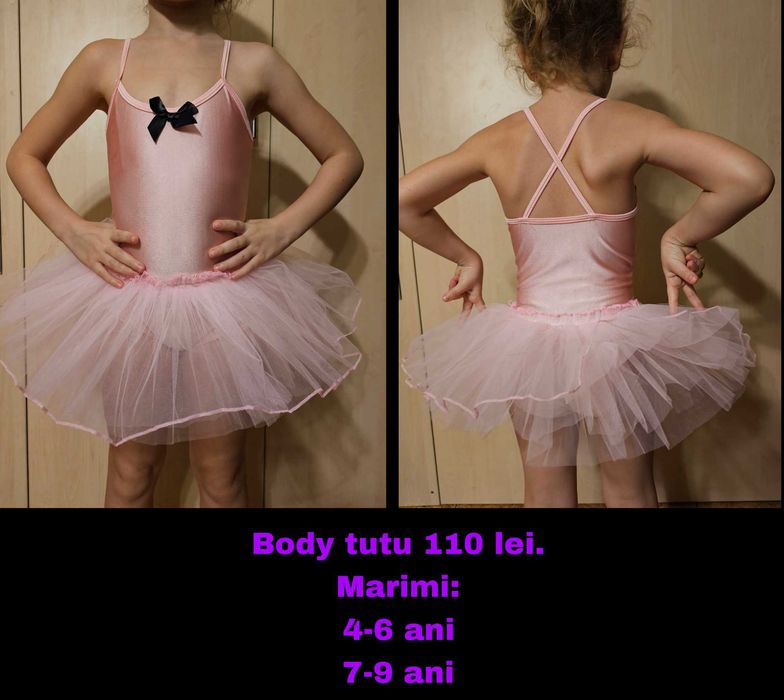 Costum gimnastica balet dans 4-11 ani