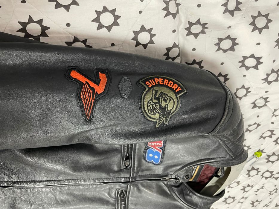 Geaca de piele Superdry Biker