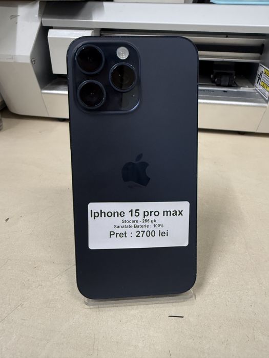 Iphone 15 pro max / 128 gb / 100% baterie / garantie/ LA REDUCERE